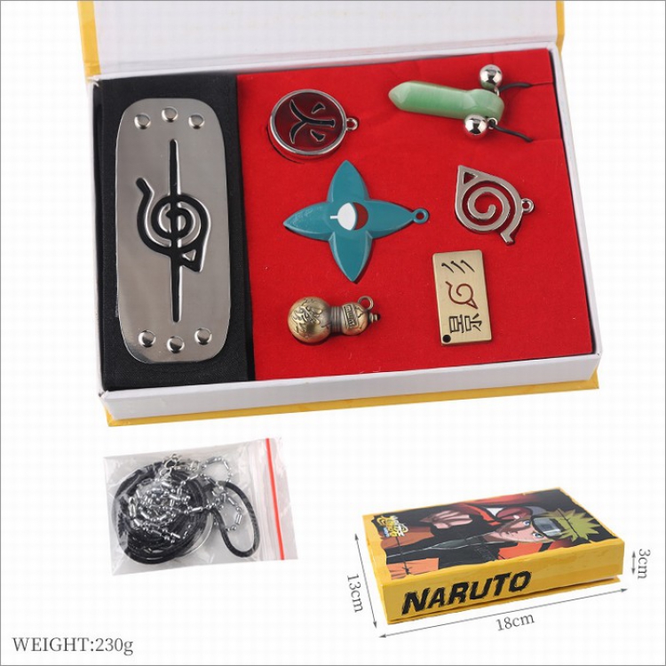 Naruto Key Chain Necklace Pendant Boxed Set 230G Style B