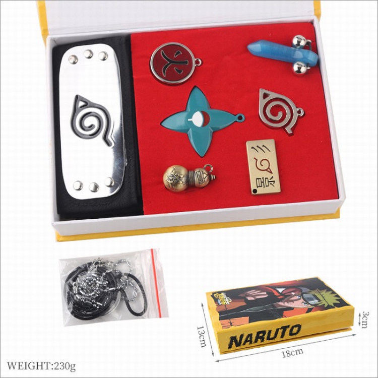 Naruto Key Chain Necklace Pendant Boxed Set 230G Style A