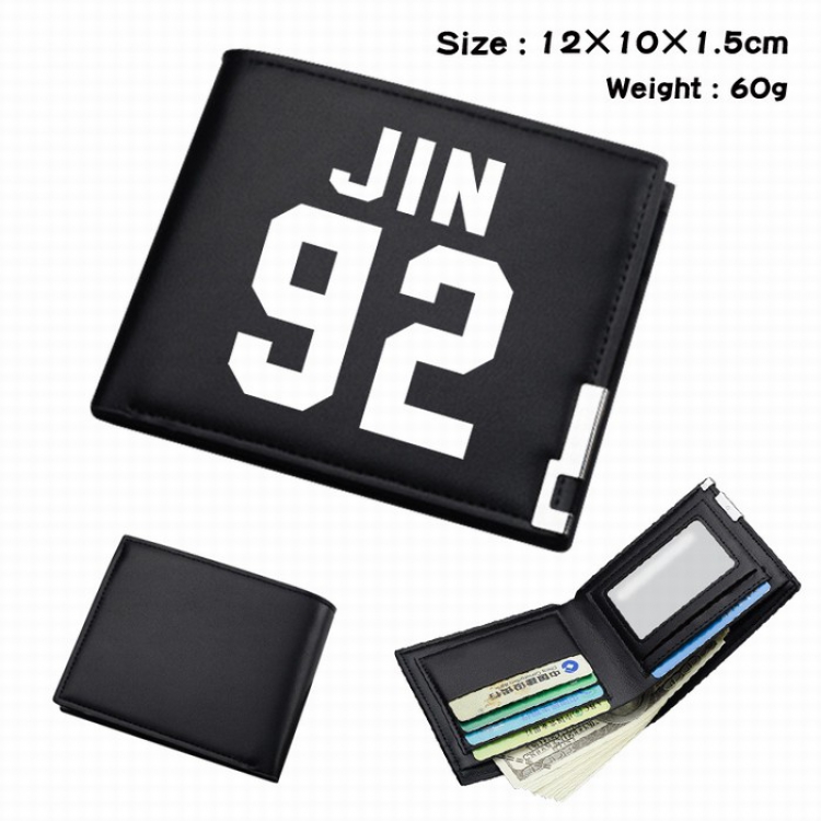 BTS Short Folding Leather Wallet Purse 12X10X1.5CM Style S