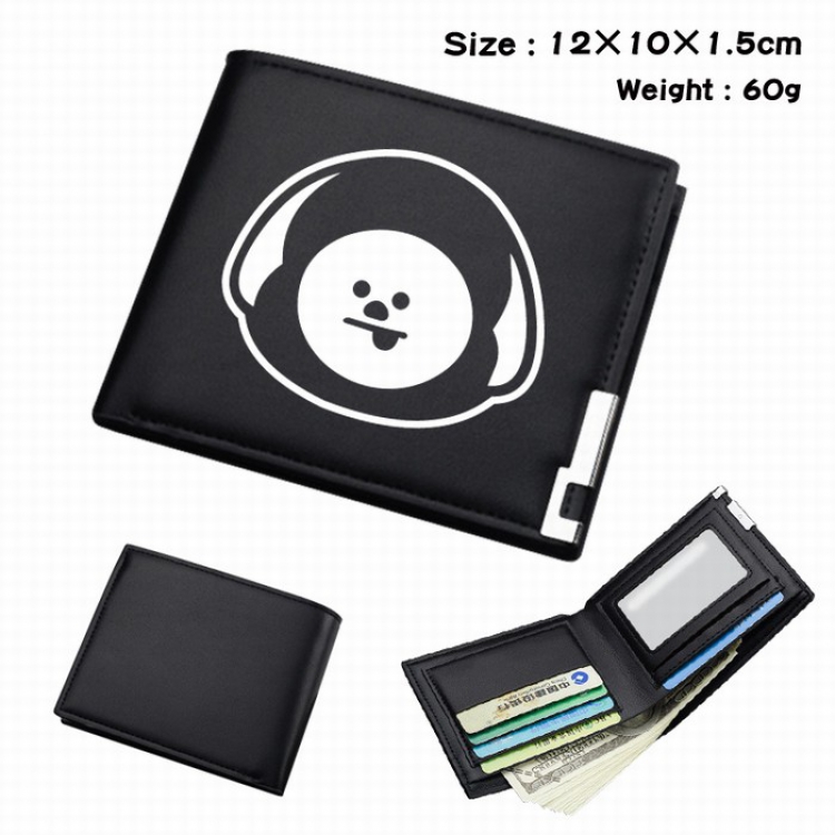 BTS Short Folding Leather Wallet Purse 12X10X1.5CM Style J