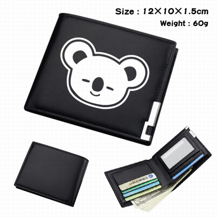 BTS Short Folding Leather Wallet Purse 12X10X1.5CM Style E