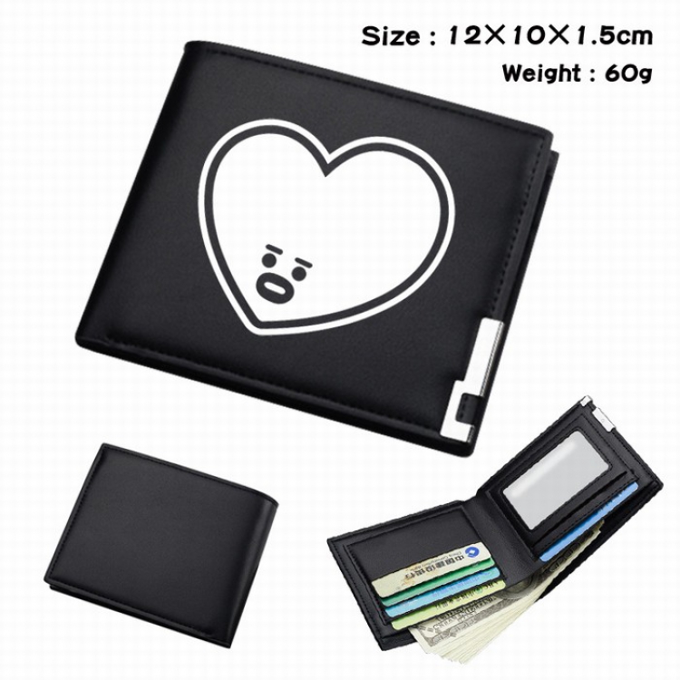 BTS Short Folding Leather Wallet Purse 12X10X1.5CM Style F