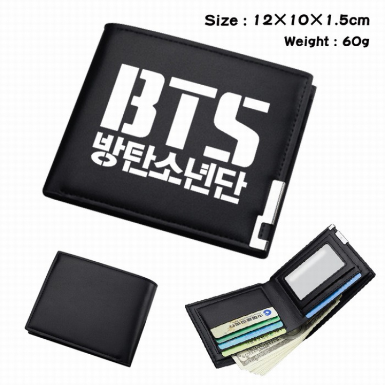 BTS Short Folding Leather Wallet Purse 12X10X1.5CM Style B
