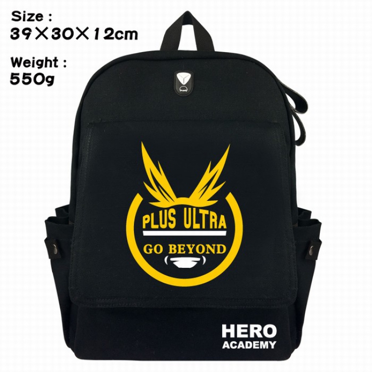 My Hero Academia Canvas Flip cover backpack Bag 39X30X12CM Style A