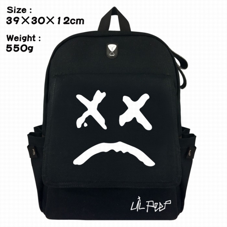 Lil peep Canvas Flip cover backpack Bag 39X30X12CM Style F
