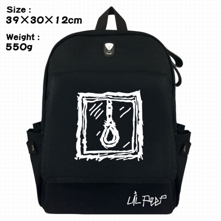 Lil peep Canvas Flip cover backpack Bag 39X30X12CM Style E