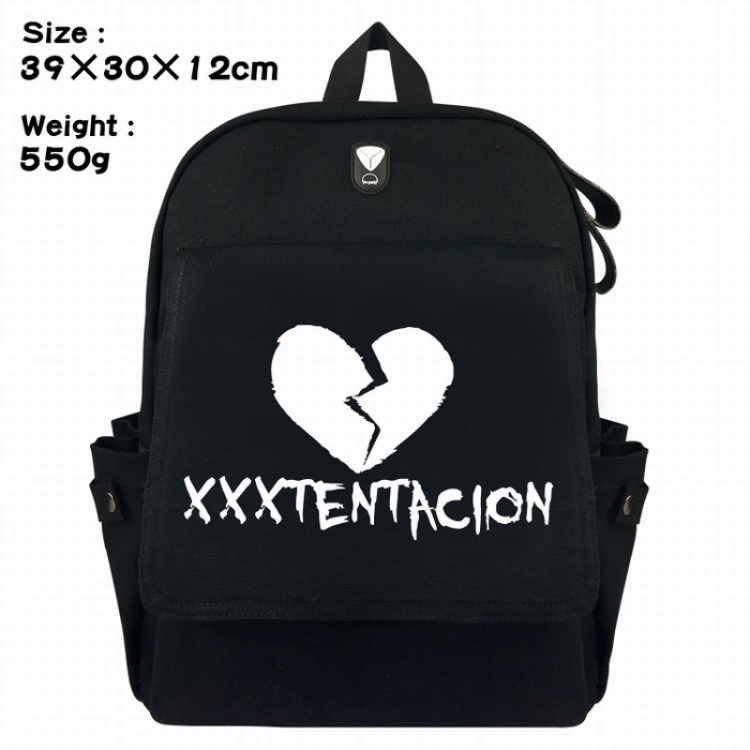 xxxtentacion Canvas Flip cover backpack Bag 39X30X12CM Style C