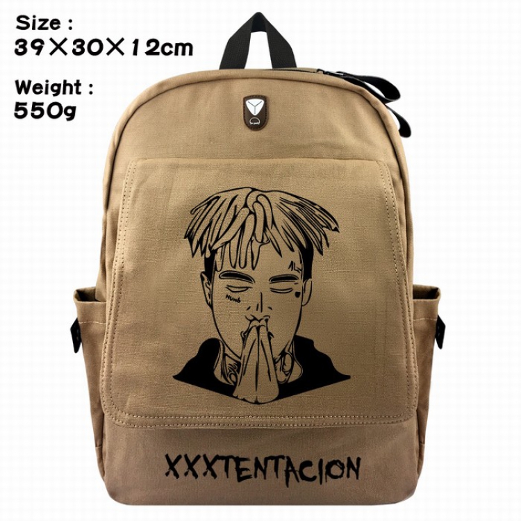 xxxtentacion Canvas Flip cover backpack Bag 39X30X12CM Style D