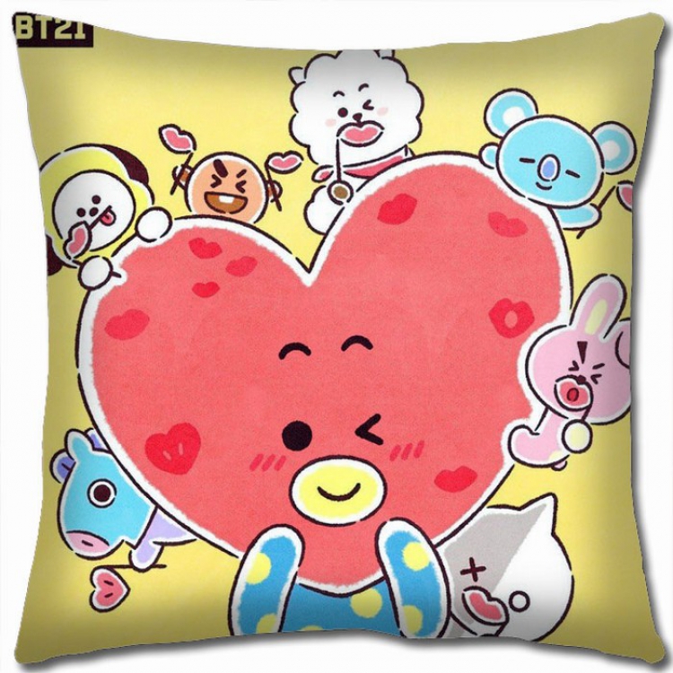 BTS BT21 Double-sided full color Pillow Cushion 45X45CM BS-17 NO FILLING
