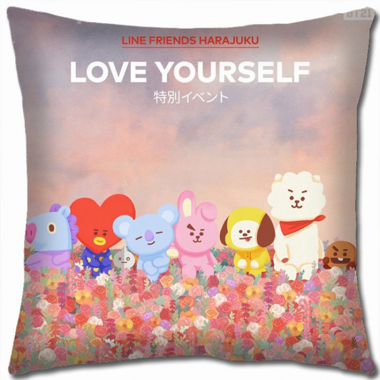 BTS BT21 Double-sided full color Pillow Cushion 45X45CM BS-20 NO FILLING