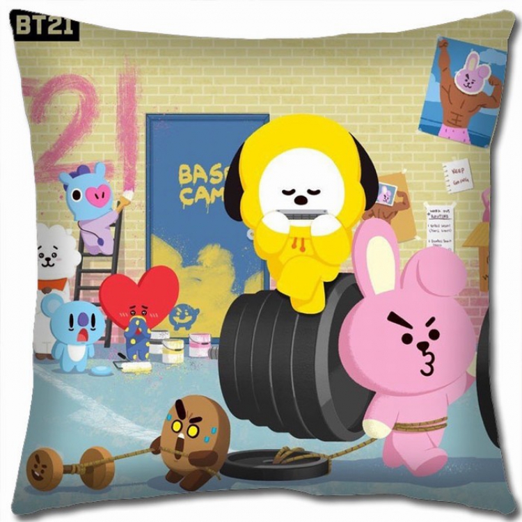 BTS BT21 Double-sided full color Pillow Cushion 45X45CM BS-25 NO FILLING