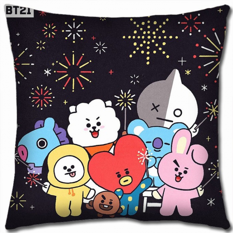 BTS BT21 Double-sided full color Pillow Cushion 45X45CM BS-47 NO FILLING