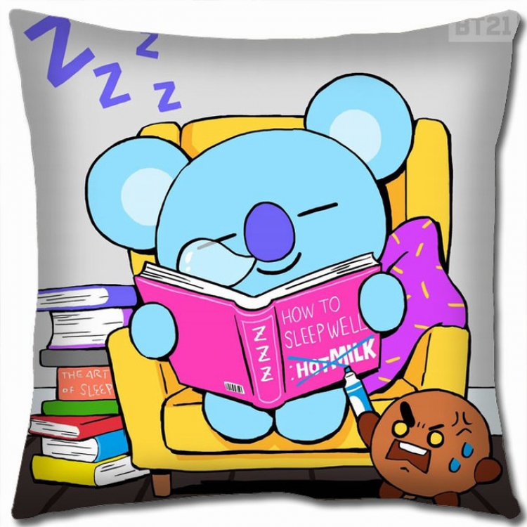 BTS BT21 Double-sided full color Pillow Cushion 45X45CM BS-48 NO FILLING