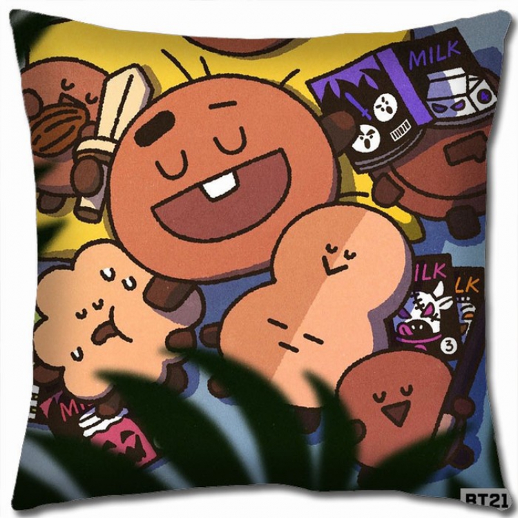BTS BT21 Double-sided full color Pillow Cushion 45X45CM BS-51 NO FILLING
