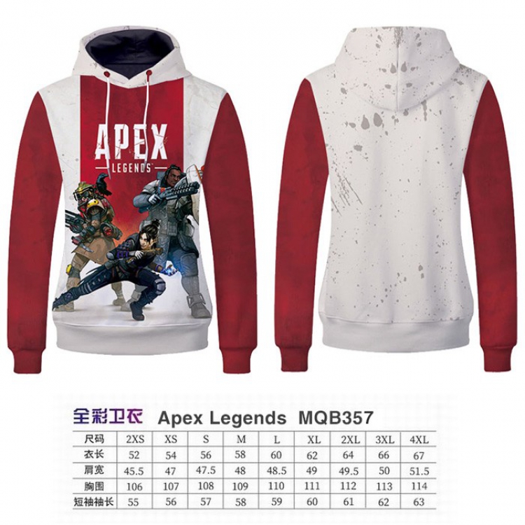 Apex Legends Full Color Long sleeve Patch pocket Sweatshirt Hoodie 9 sizes from XXS to XXXXL MQB357