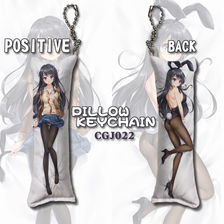 Bunny girl Long pillow key Chain pendant 4X12CM CGJ022