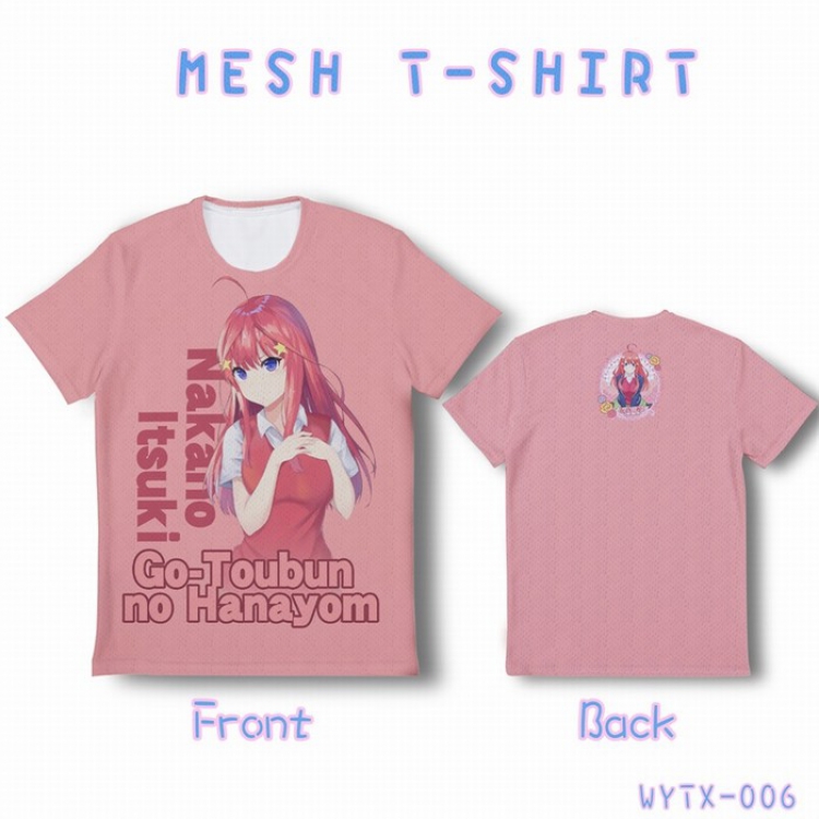 The Quintessential Quintuplets Full color mesh T-shirt short sleeve 10 sizes from XS to XXXXXL WYTX006