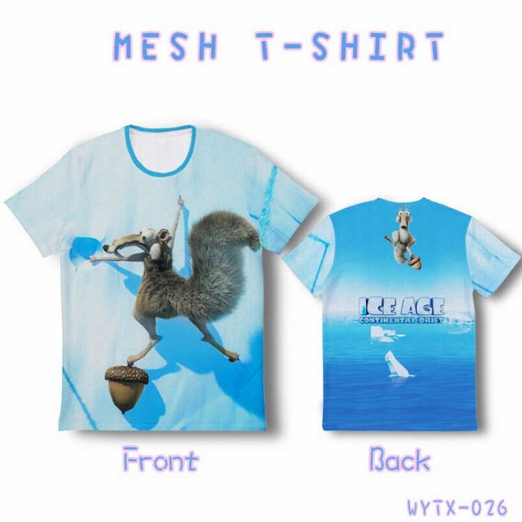 Ice Age Full color mesh T-shirt short sleeve 10 sizes from XS to XXXXXL WYTX026