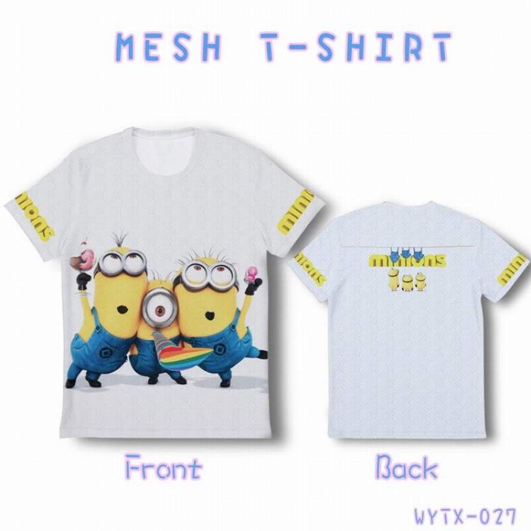 Minions Full color mesh T-shirt short sleeve 10 sizes from XS to XXXXXL WYTX027