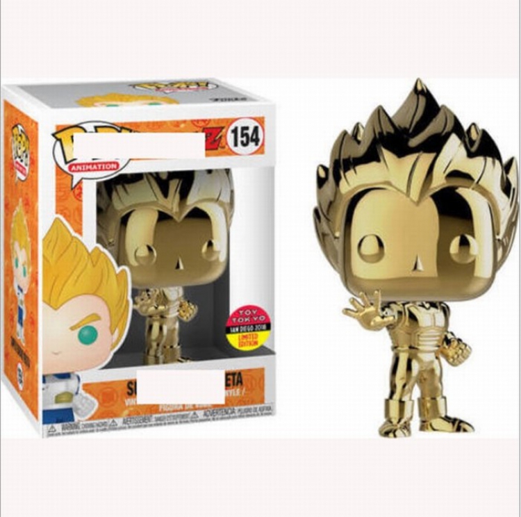 FUNKO POP 154 Dragon Ball Plating gold Vegeta Boxed Figure Decoration 10CM 0.14KG