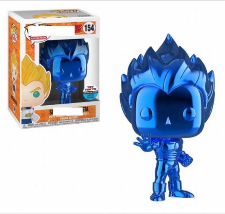 FUNKO POP 154 Dragon Ball Plating blue Vegeta Boxed Figure Decoration 10CM 0.14KG