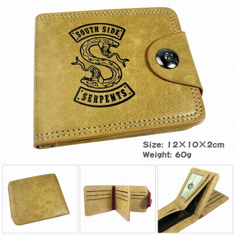 Riverdale PU short two fold Snap button wallet Purse Style B