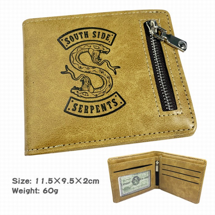 Riverdale Folded zipper short leather wallet Purse 11.5X9.5X2CM Style B