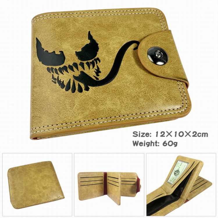 Venom PU short two fold Snap button wallet Purse Style B