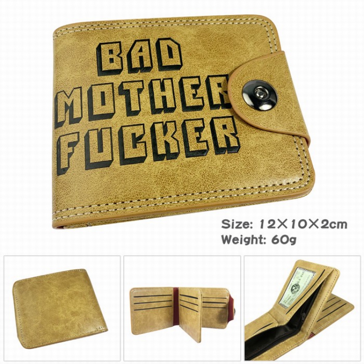 PU short two fold Snap button wallet Purse 