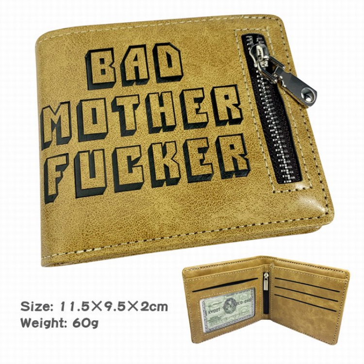  Folded zipper short leather wallet Purse 11.5X9.5X2CM