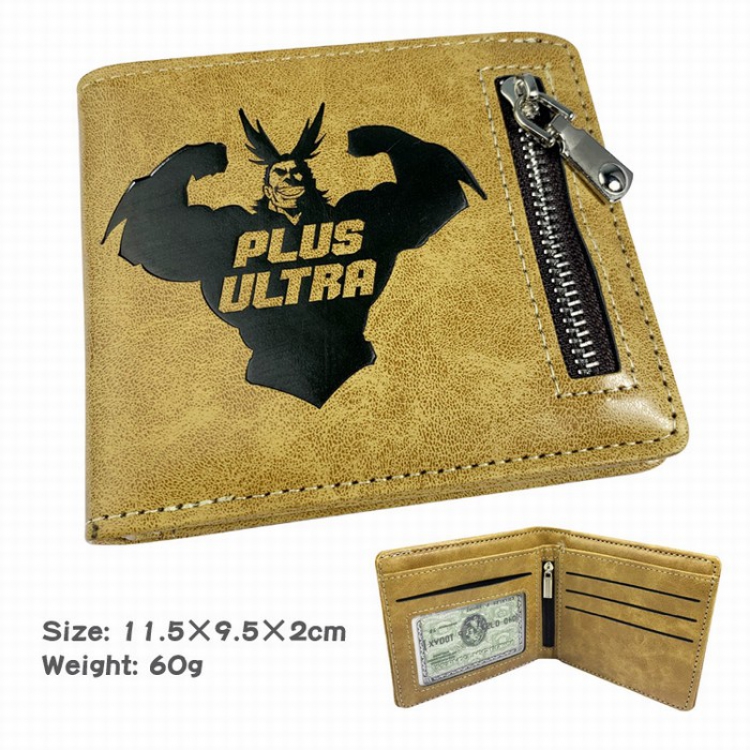 My Hero Academia Folded zipper short leather wallet Purse 11.5X9.5X2CM Style C