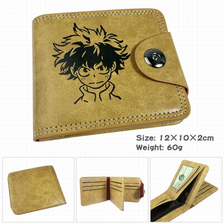 My Hero Academia PU short two fold Snap button wallet Purse Style B
