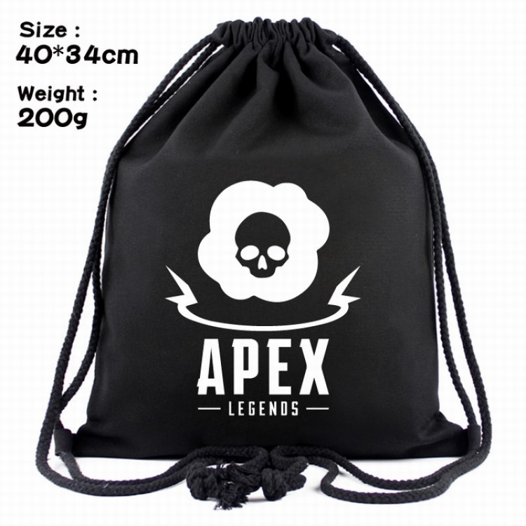 Apex Legends  Black canvas Beam port backpack Pouch Bag 40X34CM Style U