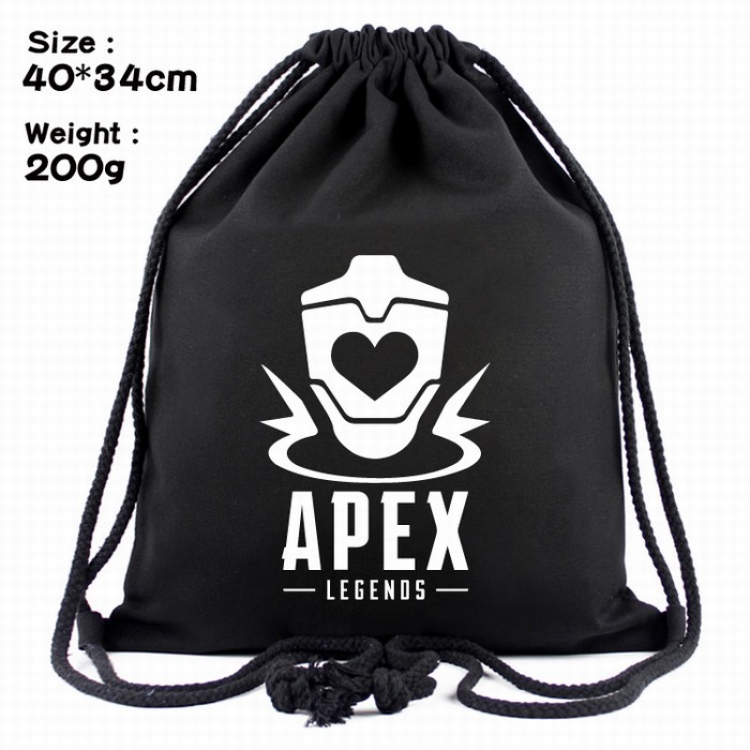 Apex Legends  Black canvas Beam port backpack Pouch Bag 40X34CM Style M