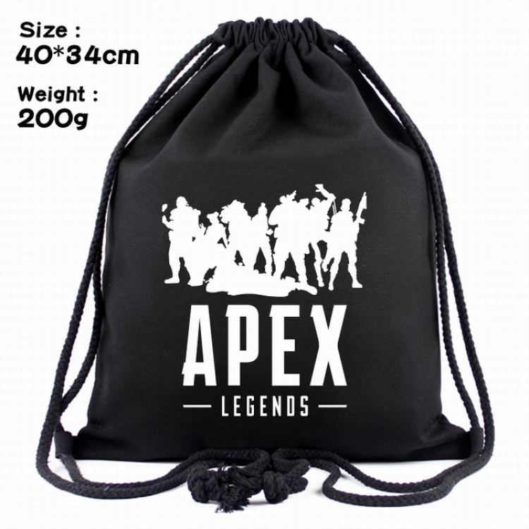 Apex Legends  Black canvas Beam port backpack Pouch Bag 40X34CM Style D