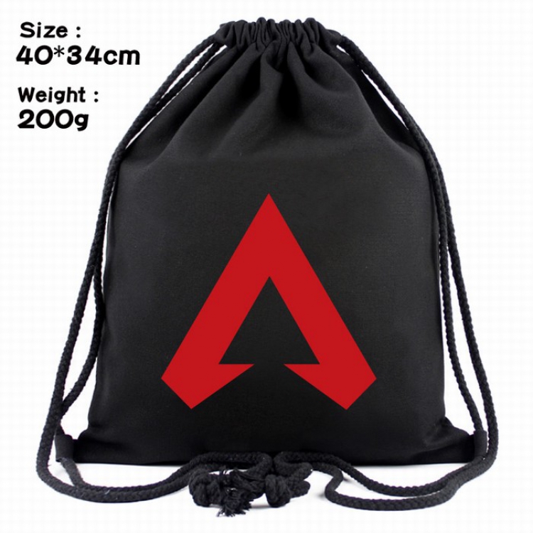 Apex Legends  Black canvas Beam port backpack Pouch Bag 40X34CM Style G