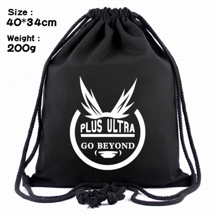 My Hero Academia  Black canvas Beam port backpack Pouch Bag 40X34CM Style A