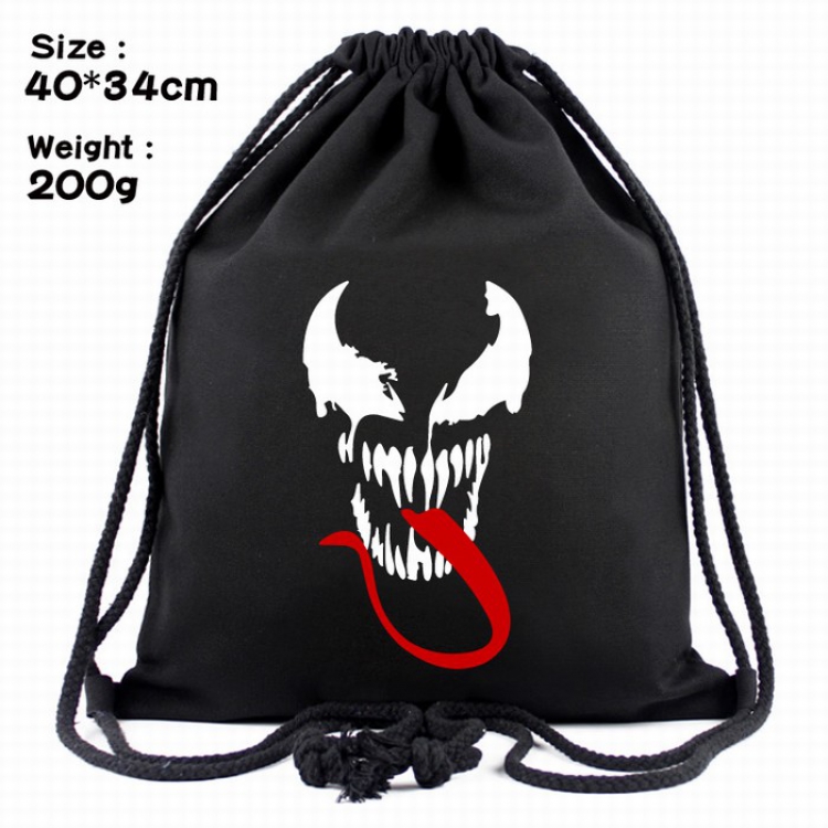 Venom  Black canvas Beam port backpack Pouch Bag 40X34CM Style C