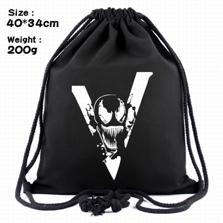 Venom  Black canvas Beam port backpack Pouch Bag 40X34CM Style A