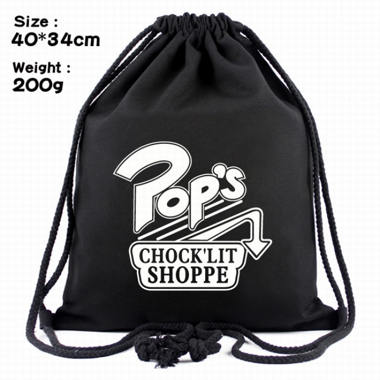 Riverdale  Black canvas Beam port backpack Pouch Bag 40X34CM Style A