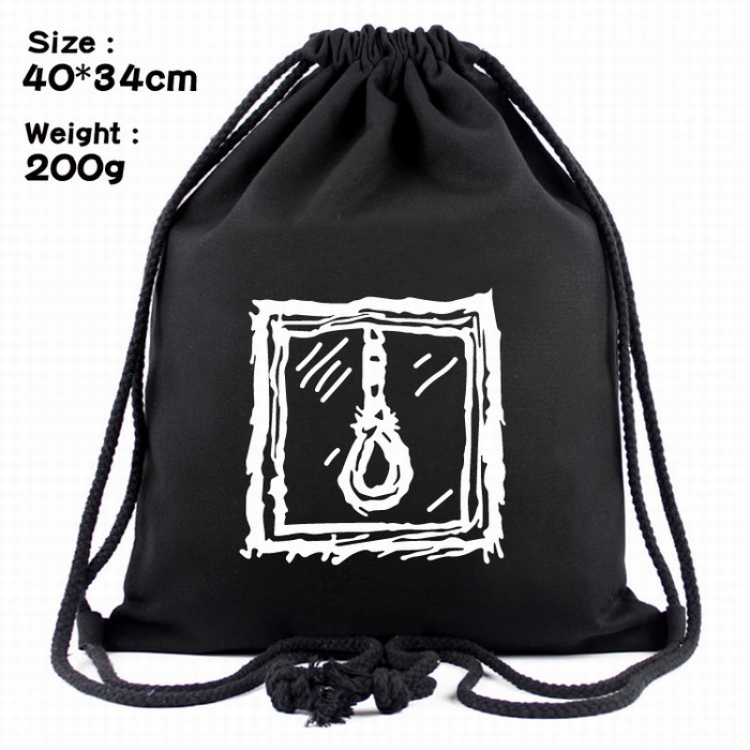 Lil peep  Black canvas Beam port backpack Pouch Bag 40X34CM Style C