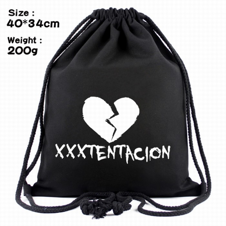 xxxtentacion  Black canvas Beam port backpack Pouch Bag 40X34CM Style B