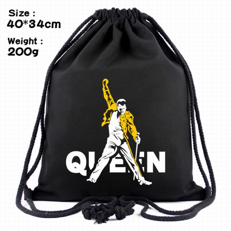 Freddie Mercury  Black canvas Beam port backpack Pouch Bag 40X34CM Style A