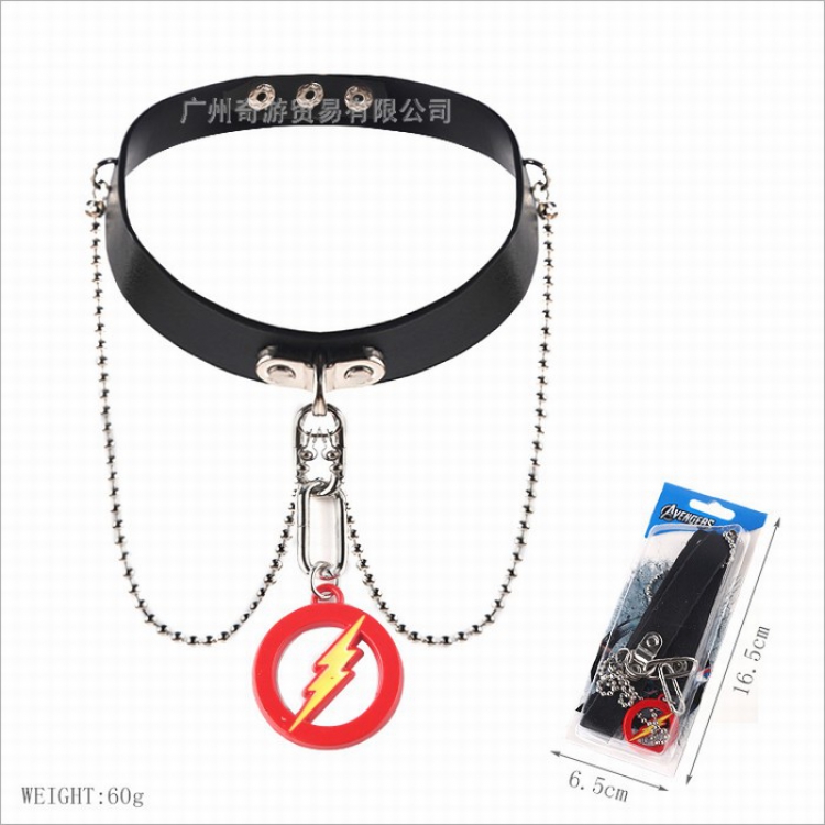 Justice League Anime leather collar necklace 60G