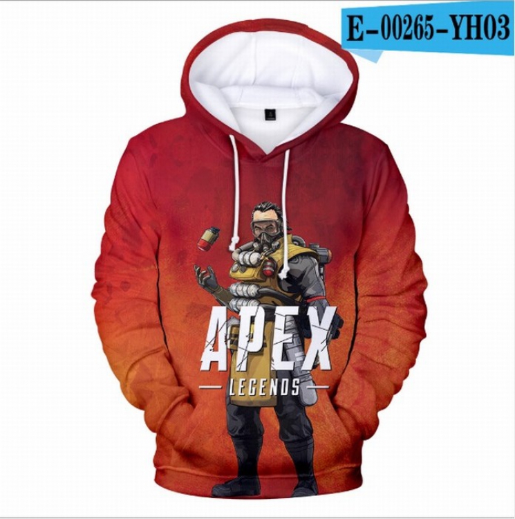 Apex Legends Full Color Long sleeve Patch pocket Sweatshirt Hoodie 9 sizes from XXS to XXXXL Style S