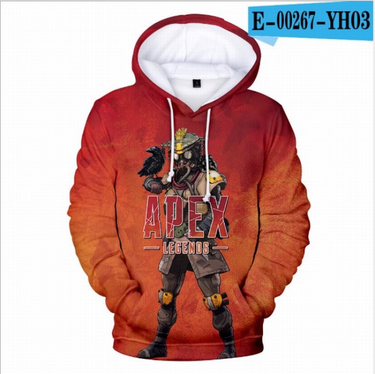 Apex Legends Full Color Long sleeve Patch pocket Sweatshirt Hoodie 9 sizes from XXS to XXXXL Style R