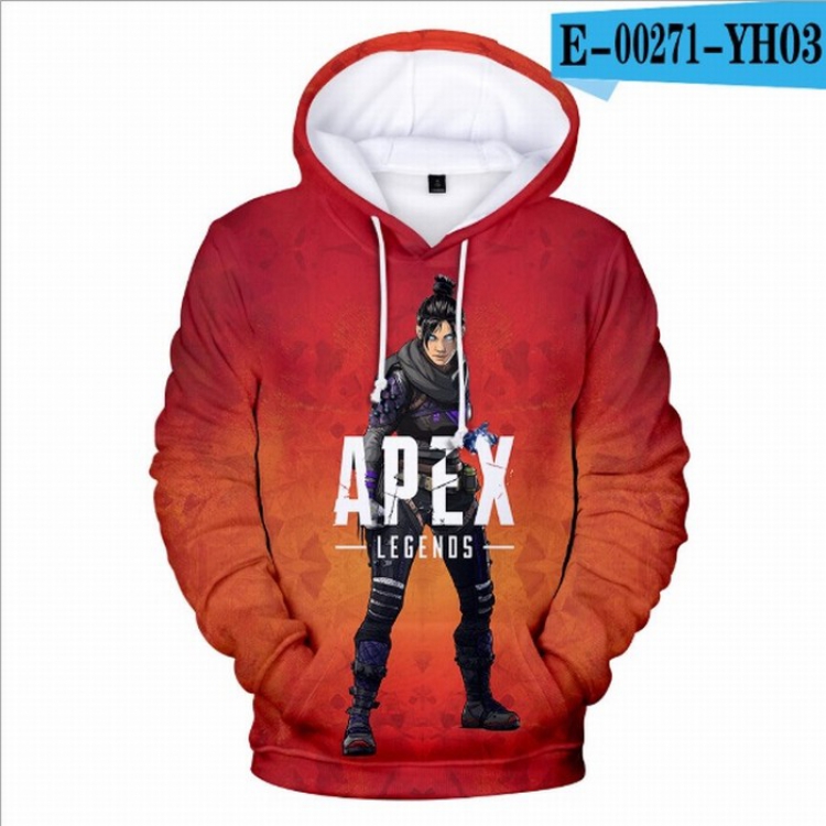 Apex Legends Full Color Long sleeve Patch pocket Sweatshirt Hoodie 9 sizes from XXS to XXXXL Style P