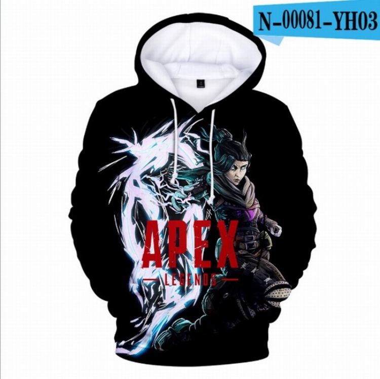 Apex Legends Full Color Long sleeve Patch pocket Sweatshirt Hoodie 9 sizes from XXS to XXXXL Style L