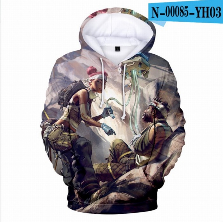 Apex Legends Full Color Long sleeve Patch pocket Sweatshirt Hoodie 9 sizes from XXS to XXXXL Style J