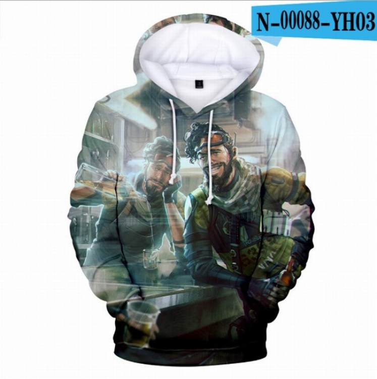 Apex Legends Full Color Long sleeve Patch pocket Sweatshirt Hoodie 9 sizes from XXS to XXXXL Style G